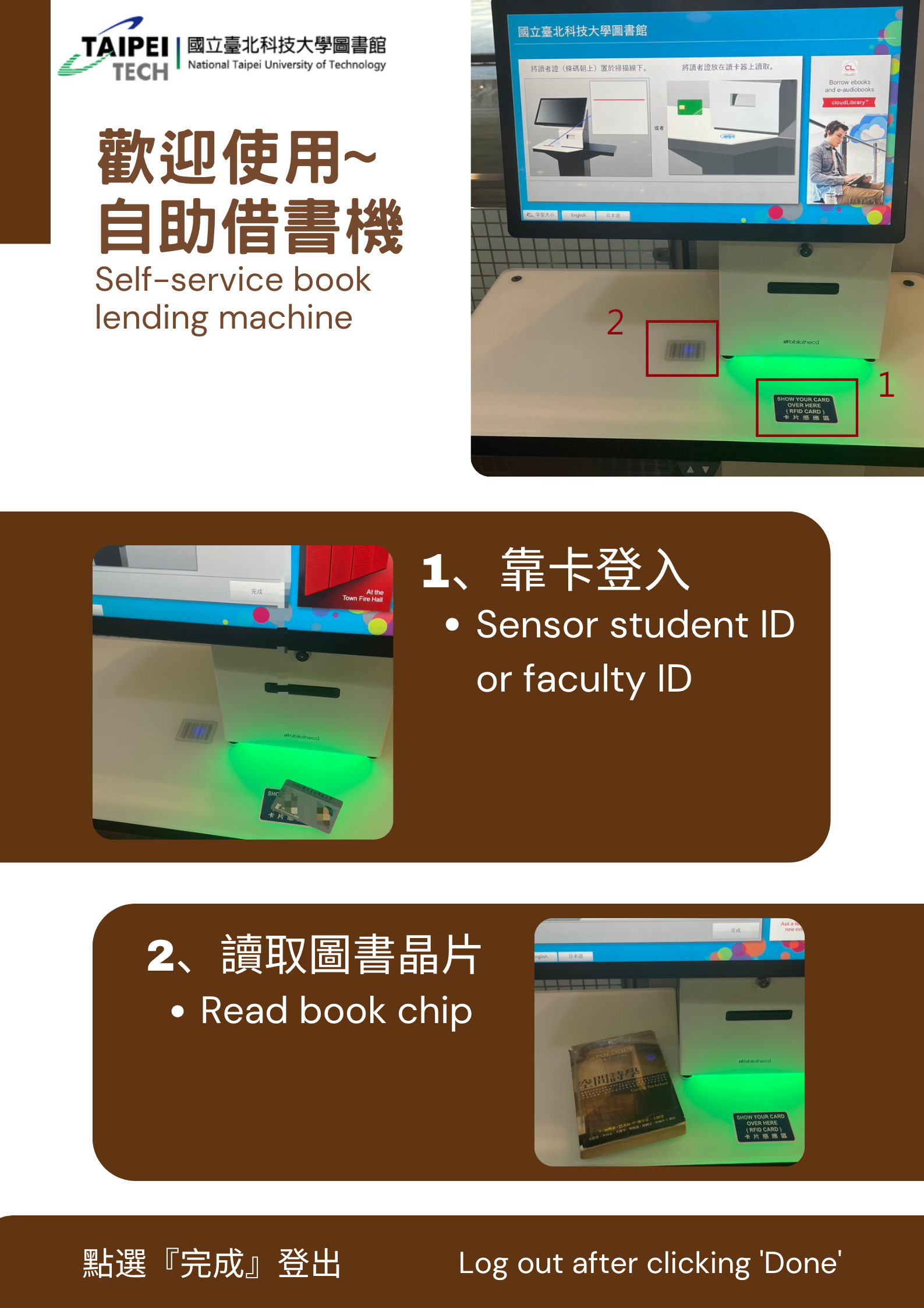 自助借書機操作說明
